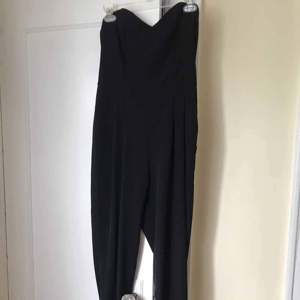 Black strapless jumpsuit